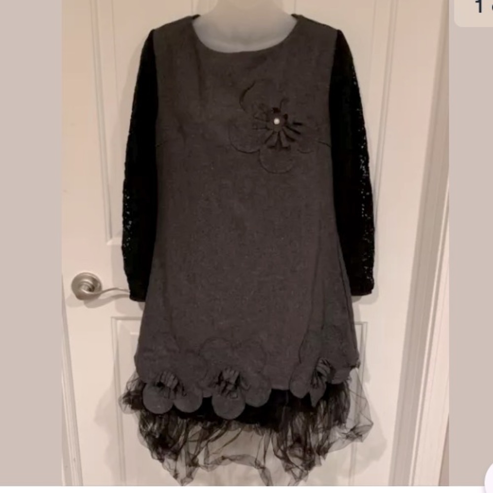 Clocolor Funky Lace Tulle Flowers Dress Sz M NWT